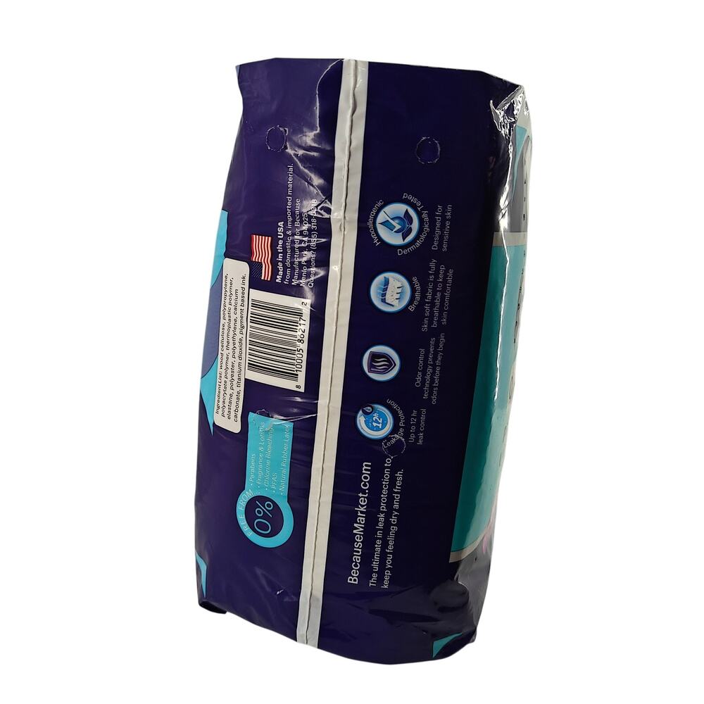 Because Unisex Premium Overnight Plus Pull up Underwear White 2XL - Picture 3 of 7